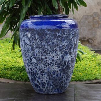 Glazed Ceramic Ishim Vase - Angkor Blue