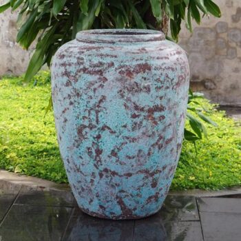 Glazed Ceramic Ishim Vase - Angkor Green Mist