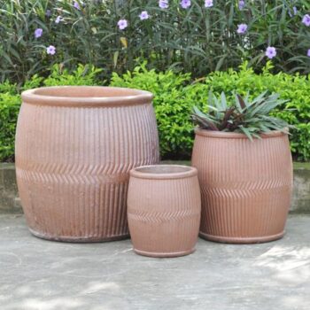 Glazed Ceramic Dunun Round Pot - Nature
