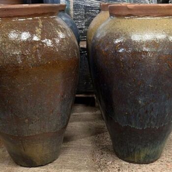 Glazed Ceramic Yakuta Haikou Water Jar - Brown