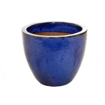 Glazed Ceramic Classic Egg Pot - Blue
