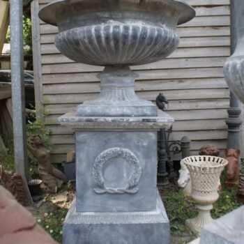 Cast Iron Mega Shallow Urn - Grey