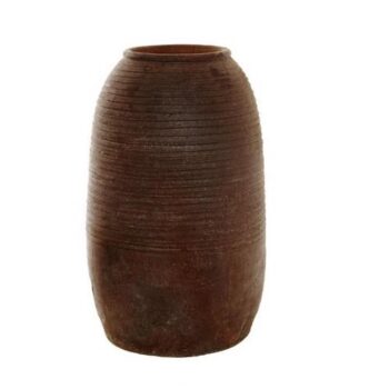 Glazed Ceramic Burnay F Vinegar Jar - Brown