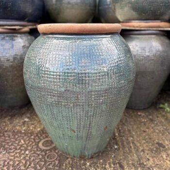 Glazed Ceramic Fujian Yakuta Water Jar - Green