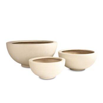 Polystone Ego Plus planter, Ø 70 cm, height 32 cm, crème