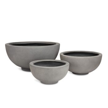Polystone Ego Plus planter, Ø 70 cm, height 32 cm, gray