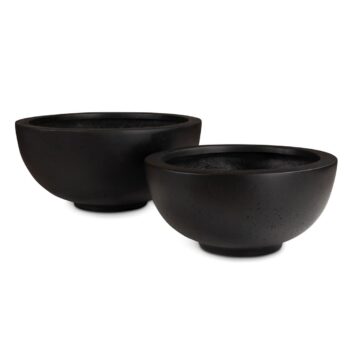 Polystone Ego Plus planter, Ø 50 cm, height 22 cm, anthracite