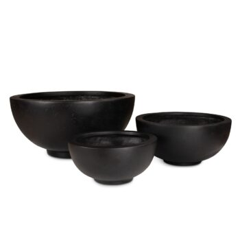 Polystone Ego Plus planter, Ø 70 cm, height 32 cm, anthracite