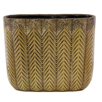 Planter Cecil ocher yellow D29x14 H24