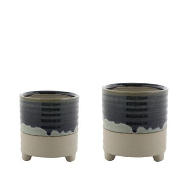 Pot set of 2 Nik blue D11 H12