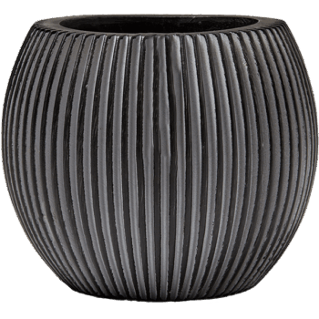 Vaas bol Groove 12x10 antraciet