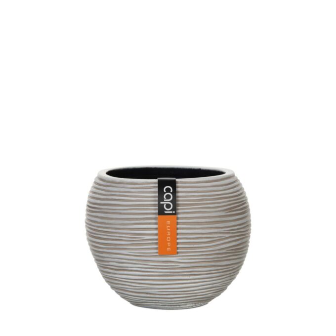 Vase ball Rib 12x10 ivory