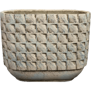 Planter Jim white earth D26x13 H21