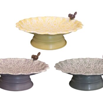 Bird water bowl Rene spring D26 H9 3 assorted