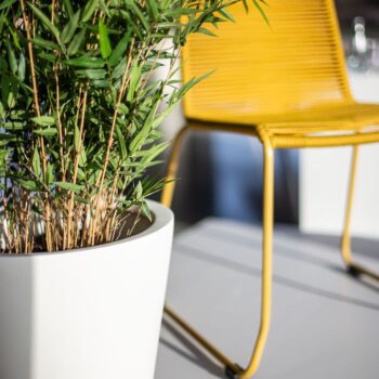 Conical planter, Ø 40 cm, height 35 cm, traffic white RAL 9016