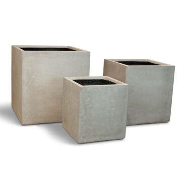 Roccastone plant cube, 60 x 60 x 64 cm, natural concrete