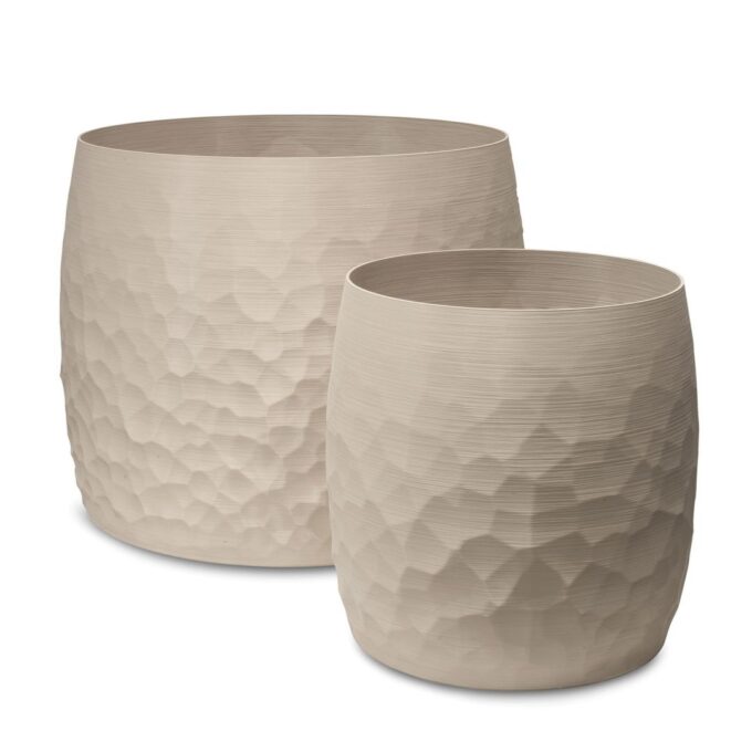 Organic 3D floor planter, Ø 69 cm, height 57 cm, moonlight gray