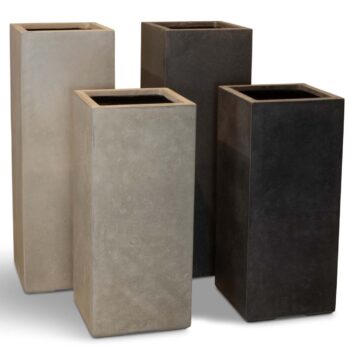 Roccastone planting column, 35 x 35 x 100 cm, natural concrete