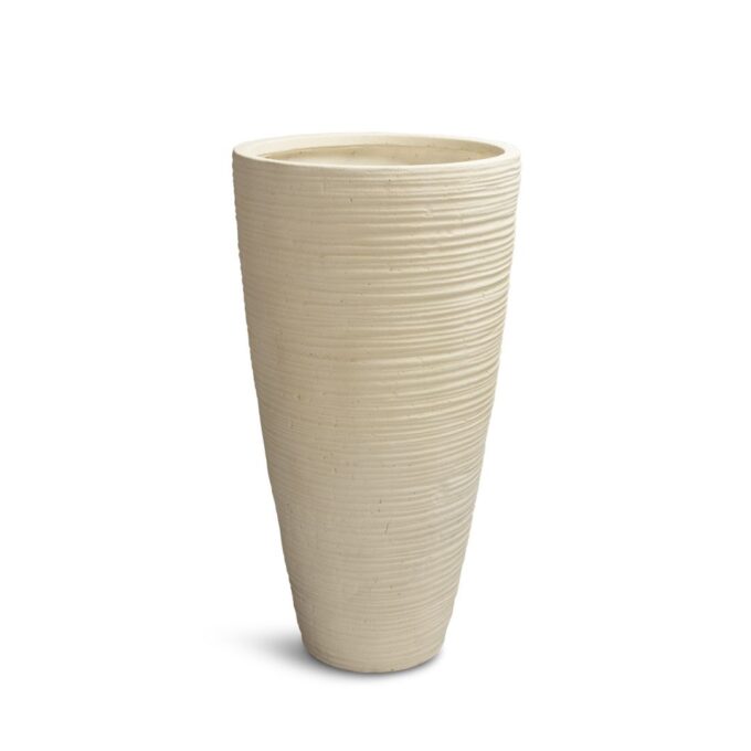 Stripe floor vase Ø 40 cm, height 75 cm, cream
