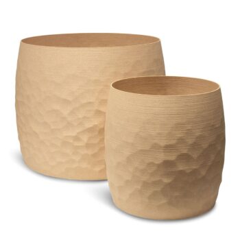Organic 3D floor planter, Ø 42.5 cm, height 45 cm, wood