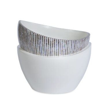 Vase In Vase Bowl White