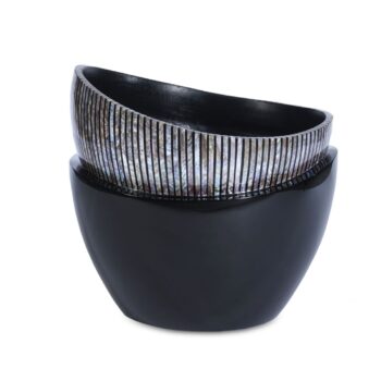 Vase In Vase Bowl Black