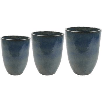 Vase set of 3 Rico blue D44 H58