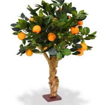 Sinaasappel Bonsai kunstboom op voet