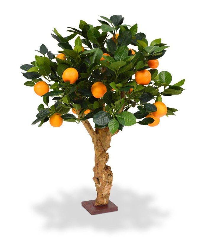 Sinaasappel Bonsai kunstboom op voet