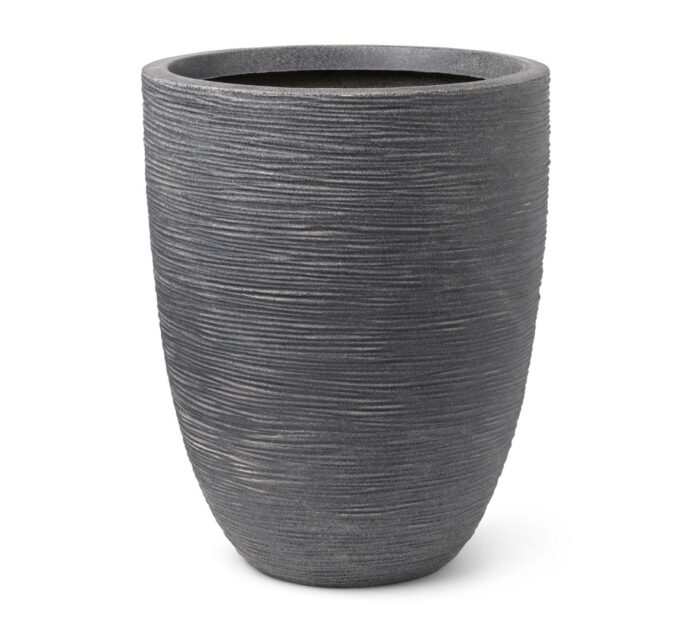 Vase elegant low Waste Rib NL 34x46 terrazzo grey
