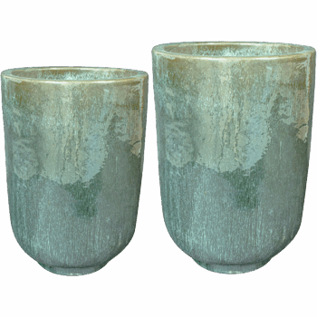 Vase set of 2 Linne holly green D44 H66