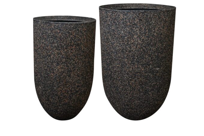 Vase set of 2 Ravi coffee D41 H68