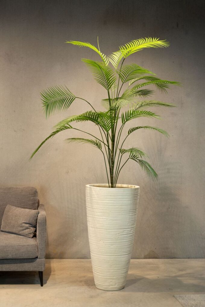 Stripe floor vase Ø 48 cm, height 90 cm, cream