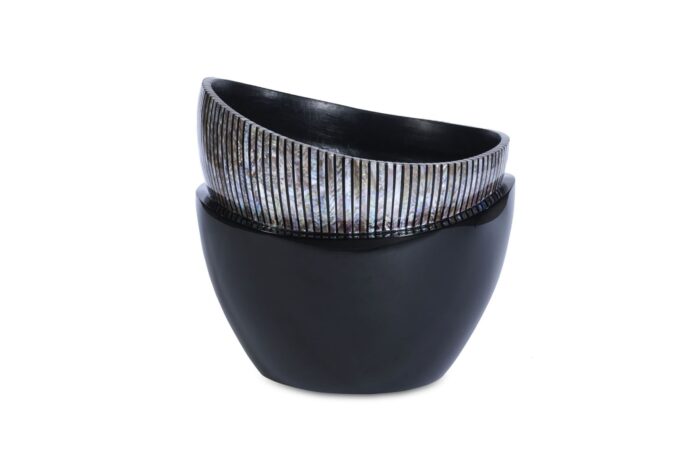 Vase In Vase Bowl Black