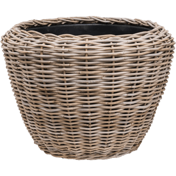 Drypot Rattan Round Grey Outdoor