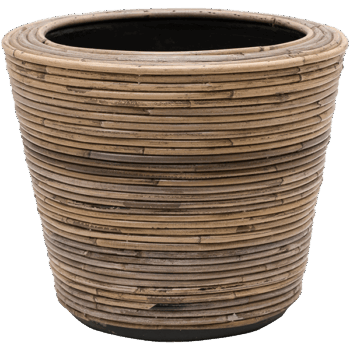 Drypot Rattan Stripe Round grey