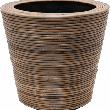 Drypot Rattan Stripe Round grey