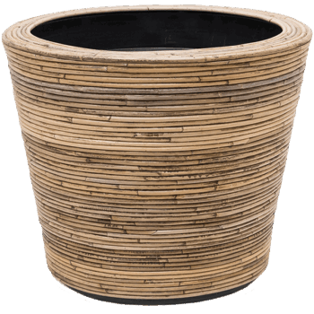 Drypot Rattan Stripe Round grey