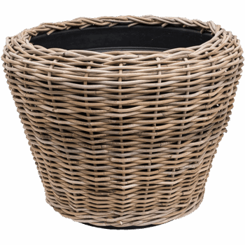 Drypot Rattan Round Grey Outdoor