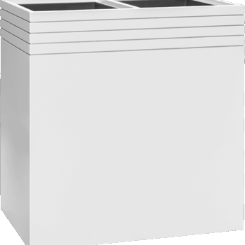 Baq Line-Up Rectangle Matt White (with liner and wheelplate)