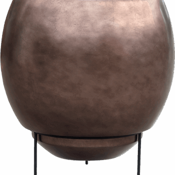 Baq Metallic Silver leaf Globe Elevated Matt Coffee (with liner + foot)