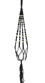 Flowerpot hanger Macrame black D2 H95