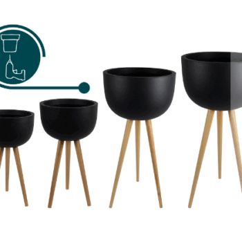 Bowl on foot set of 4 Alina black D55 H107