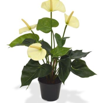 Anthurium kunstplant  - crème in  kweekpot