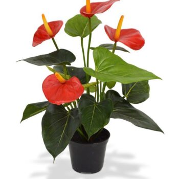 Anthurium kunstplant  - rood in  kweekpot