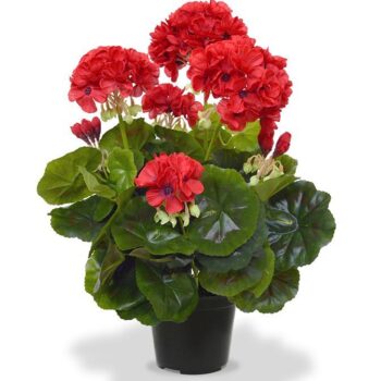 Geranium kunstplant in pot  - rood