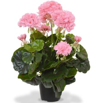 Geranium kunstplant in pot  - roze