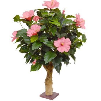 Hibiscus kunstplan op voet  - cerise