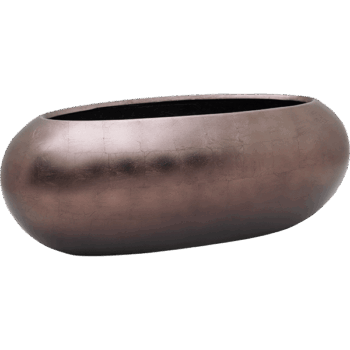 Baq Metallic Silver leaf Boat matt coffee, 56x23x