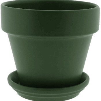 Urbann Pot & Saucer Matt Olive